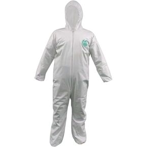 Disposable Protective Coveralls, Heavy Duty Full Body Suits with Hood, Elastic Wrists and Ankles
