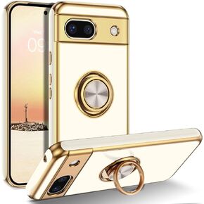 BENTOBEN for Google Pixel 8a Case with Ring Holder, Shockproof Slim Pixel 8a Phone Case Kickstand [Support Car Mount] Women Men Non-Slip Protective Phone Case for Google Pixel 8a (2024), Black
