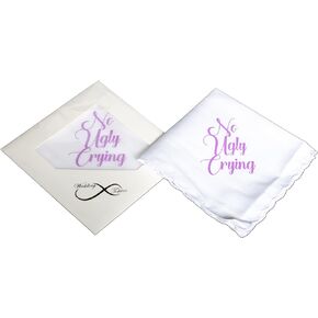 No Ugly Crying Wedding Handkerchief With Included Gift Box by Wedding Tokens- Perfect Bridesmaid Gift
