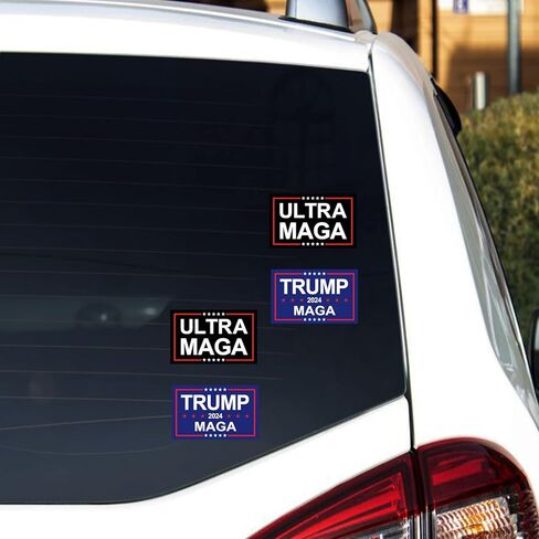 100 قطعة من ملصق ترامب 2024 ملصق Ultra MAGA ملصق ترامب المضحك وملصقات ترامب وشعار حملة شعار محاكاة ساخرة للسيارة والدراجات النارية وخوذات الكمبيوتر المحمول ونافذة مقاومة للماء ديكور 2 × 3 بوصة in Kuwait