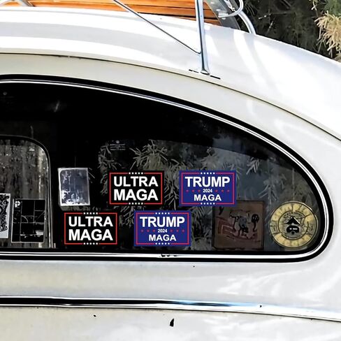 100 قطعة من ملصق ترامب 2024 ملصق Ultra MAGA ملصق ترامب المضحك وملصقات ترامب وشعار حملة شعار محاكاة ساخرة للسيارة والدراجات النارية وخوذات الكمبيوتر المحمول ونافذة مقاومة للماء ديكور 2 × 3 بوصة in Kuwait