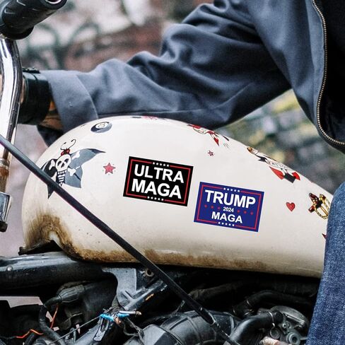 100 قطعة من ملصق ترامب 2024 ملصق Ultra MAGA ملصق ترامب المضحك وملصقات ترامب وشعار حملة شعار محاكاة ساخرة للسيارة والدراجات النارية وخوذات الكمبيوتر المحمول ونافذة مقاومة للماء ديكور 2 × 3 بوصة in Kuwait