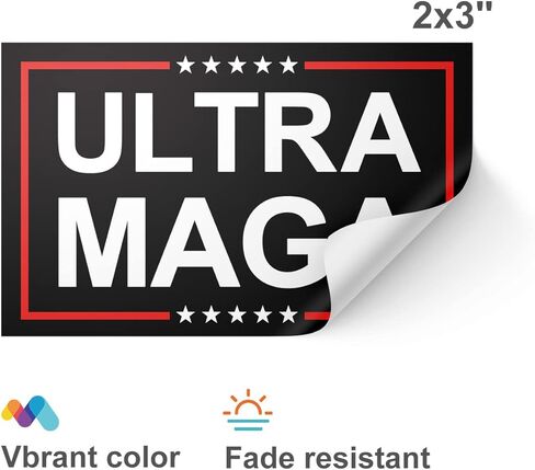 100 قطعة من ملصق ترامب 2024 ملصق Ultra MAGA ملصق ترامب المضحك وملصقات ترامب وشعار حملة شعار محاكاة ساخرة للسيارة والدراجات النارية وخوذات الكمبيوتر المحمول ونافذة مقاومة للماء ديكور 2 × 3 بوصة in Kuwait