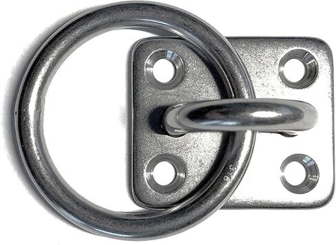 US Stainless Stainless Steel 316 Square Pad Eye with Ring 1/4" (6mm) Marine Grade in Saudi Arabia