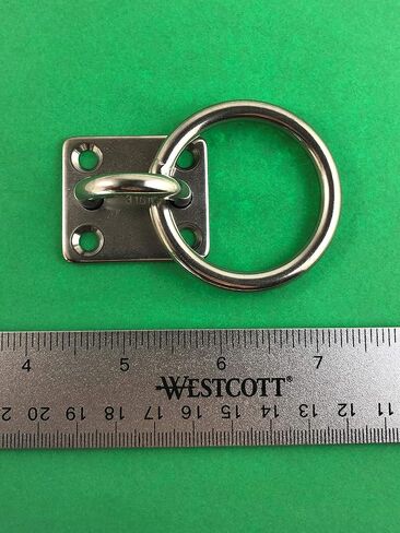 US Stainless Stainless Steel 316 Square Pad Eye with Ring 1/4" (6mm) Marine Grade in Saudi Arabia