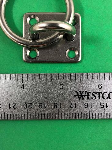 US Stainless Stainless Steel 316 Square Pad Eye with Ring 1/4" (6mm) Marine Grade in Saudi Arabia