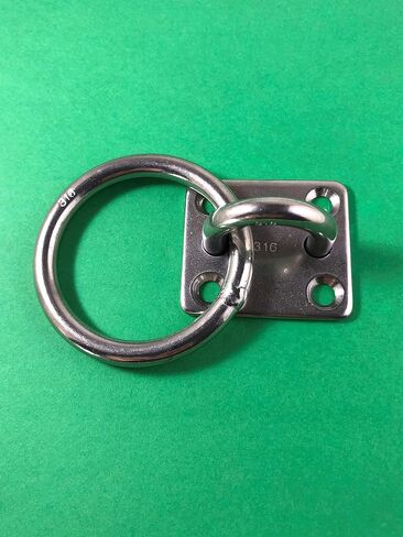 US Stainless Stainless Steel 316 Square Pad Eye with Ring 1/4" (6mm) Marine Grade in Saudi Arabia