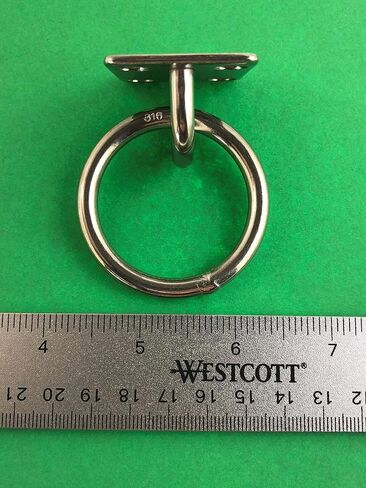 US Stainless Stainless Steel 316 Square Pad Eye with Ring 1/4" (6mm) Marine Grade in Saudi Arabia