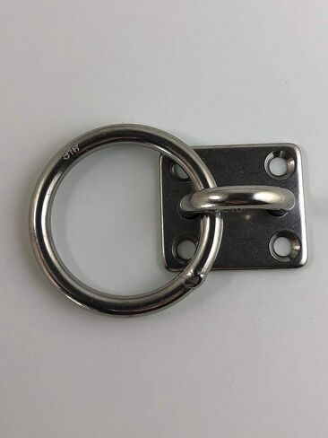 US Stainless Stainless Steel 316 Square Pad Eye with Ring 1/4" (6mm) Marine Grade in Saudi Arabia