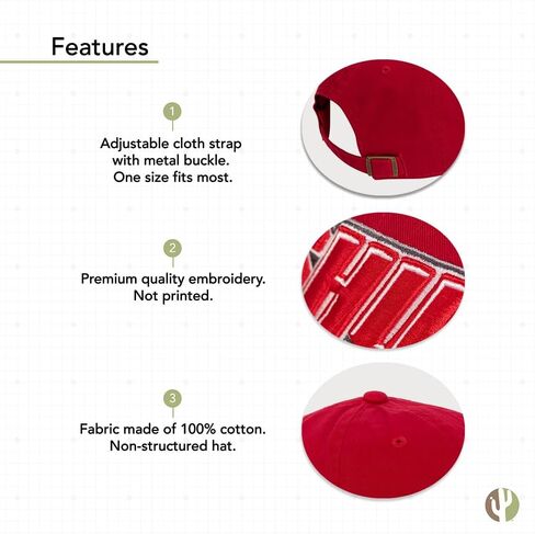 Desert Cactus Sacred Heart University Baseball Hat Pioneers SHU Brimmed Embroirderd Cap Adjustable Cloth Strap Adult (Style A) in Saudi Arabia