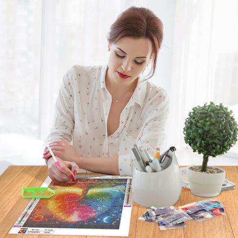 mobea شجرة الماس الفن مجموعات الرسم للبالغين، DIY الطلاء بالأرقام الشمس والقمر للبالغين المبتدئين، DIY الحفر الكامل الماس النقاط لوحات المناظر الطبيعية صورة الفنون الحرفية للمنزل 12x16 بوصة in Kuwait