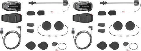 Interphone Cellularline, 2 Intercoms for Motorcycle with Bluetooth Communication, Model U-Com 6R, Up to 2 Riders, Distance 1Km, Range 15h, Compatible with OEM and GPS, Waterproof, Universal in Saudi Arabia