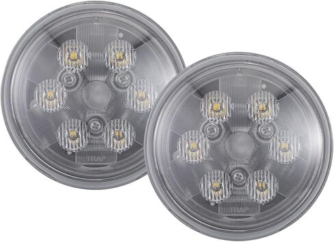 ضوء عمل تحويل LED دائري فائق السطوع PAR36 مقاس 4.5 بوصة، شعاع شبه منحرف أبيض طبيعي 5300 ك للجرار، توصيل واستخدام محطتين، مقاوم للتآكل/الاهتزاز مقاوم للماء، لمسة نهائية فضية، عبوتان in Kuwait