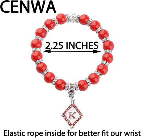 CENWA K Fraternity Greek Jewelry Man Beads Bracelet K Red Gift for Men in Saudi Arabia