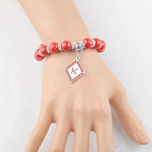 CENWA K Fraternity Greek Jewelry Man Beads Bracelet K Red Gift for Men in Saudi Arabia