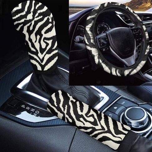 Red Rose Print Car Steering Wheel Cover with Handbrake Cover Gear Shift Knob Cover Set for Women Universal Fit SUV Truck Vans Car Interior Accessories for Women Men in Saudi Arabia