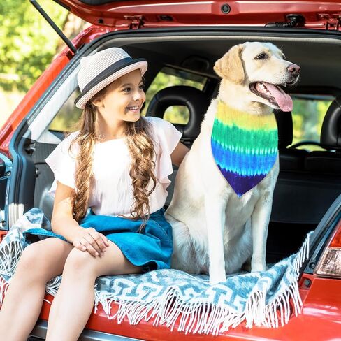 200 Pcs Tie Dye Dog Bandanas Bulk for Dogs Washable Triangle Cute Dog Cat Scarf Bibs Dog Kerchief Rainbow Color Puppy Neckerchief Costume for Small Medium Large Girl and Boy Pet Gift in Saudi Arabia