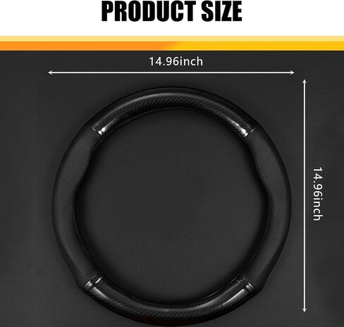 Pack-1 Car Steering Wheel Cover, Breathable Carbon Fibe Steering Wheel Sleeve, Four Seasons Universal Design, Anti-Slip Waterproof Vehicle Steering Wheel Protector (Black #D-Shaped) in Saudi Arabia
