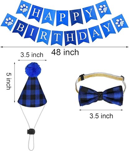 لوازم حفلات أعياد ميلاد الكلاب، باندانا منقوشة لعيد ميلاد الكلب مع قبعة أرقام عيد ميلاد الكلب، ربطة عنق للكلب، لعبة كعكة عيد ميلاد تصدر صوتًا للكلاب الصغيرة والمتوسطة والكبيرة والحيوانات الأليفة in Kuwait