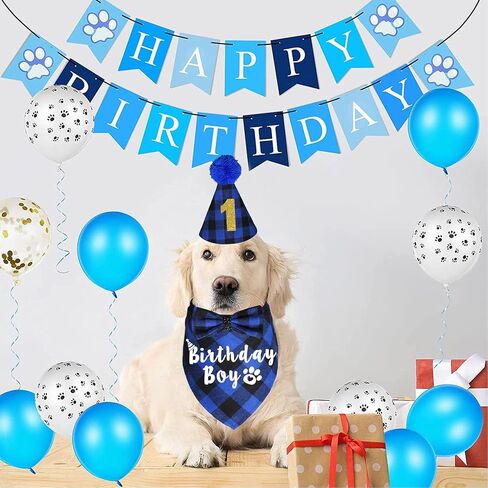 لوازم حفلات أعياد ميلاد الكلاب، باندانا منقوشة لعيد ميلاد الكلب مع قبعة أرقام عيد ميلاد الكلب، ربطة عنق للكلب، لعبة كعكة عيد ميلاد تصدر صوتًا للكلاب الصغيرة والمتوسطة والكبيرة والحيوانات الأليفة in Kuwait