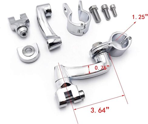 SMT-Black 360 Degree Adjustable Highway Peg Mounting Kit Compatible With any Bike Equipped with 1 inch (1") 25mm Front Engine Guard Frame Tube V-STAR Roadstar Suzuki Boulevard [B01AVH5HJK] in Kuwait