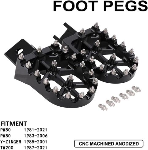 Motorcycle Foot Peg Pedal Rest Footpegs For PW50 1981-2024, PW80 1983-2006, Y-ZINGER 1985-2001, TW200 1987-2021 Dirt Bike BLACK in Saudi Arabia