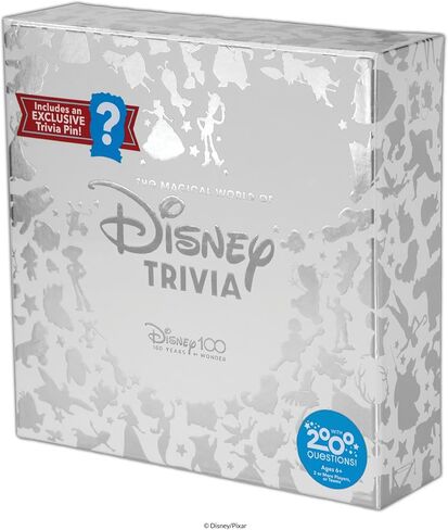 PlayMonster The Magical World of Disney Trivia: 100 Years of Wonder Trivia Board Game Cards for Children with Disney + Pixar Art, Exclusive Pin, for Kids Ages 6+ in Saudi Arabia