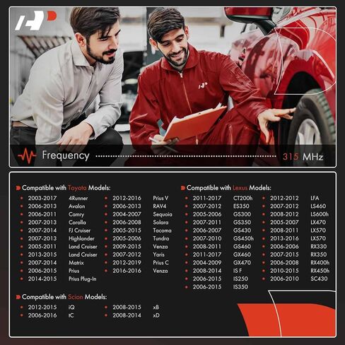 A-Premium 315MHz Tire Pressure Monitoring System Sensor TPMS Compatible with Toyota Rav4, Camry, 4Runner, Tacoma, Corolla & Lexus ES350, GS300, RX330 & Scion, Replaces# 42607-06011, 42607-33021 in Kuwait