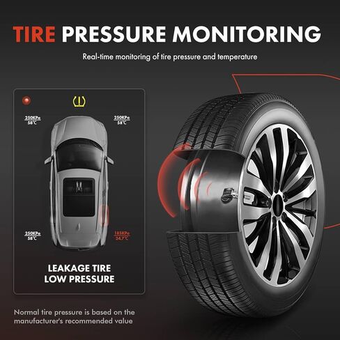 A-Premium 315MHz Tire Pressure Monitoring System Sensor TPMS Compatible with Toyota Rav4, Camry, 4Runner, Tacoma, Corolla & Lexus ES350, GS300, RX330 & Scion, Replaces# 42607-06011, 42607-33021 in Kuwait