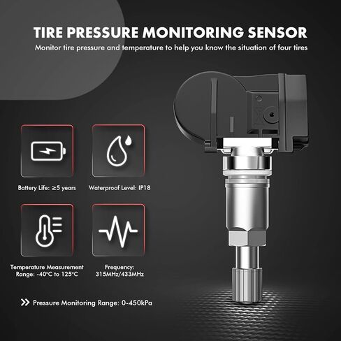 A-Premium Tire Pressure Monitoring System Sensor Compatible with Mercedes-Benz E280 E320 E350 E550 GL320 GL450 GL550 S450 SL550 SL63 AMG SL55 AMG 433 Mhz in Kuwait