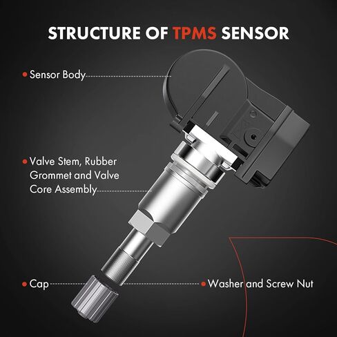A-Premium Tire Pressure Monitoring System Sensor Compatible with Mercedes-Benz E280 E320 E350 E550 GL320 GL450 GL550 S450 SL550 SL63 AMG SL55 AMG 433 Mhz in Kuwait