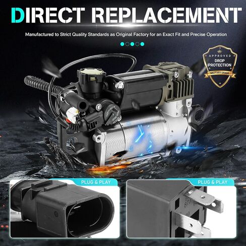 Air Suspension Compressor Pump Replacement for 2003-2010 Porsche Cayenne, for Touareg 2004-2010, 2007-2010 Audi Q7 Replace for #7L8616006A 7L8616007A in Saudi Arabia