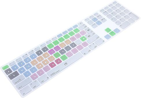 Ultra Thin Shortcuts Extended Silicone Keyboard Protective Cover Skin for Mac Aluminum Wired Keyboard MB110LL/B (A1243) Numeric Keypad (for Avid Pro Tools) in Saudi Arabia