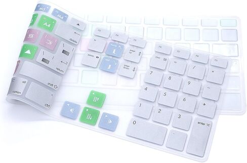 Ultra Thin Shortcuts Extended Silicone Keyboard Protective Cover Skin for Mac Aluminum Wired Keyboard MB110LL/B (A1243) Numeric Keypad (for Avid Pro Tools) in Saudi Arabia