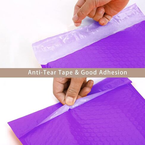 Nicunom 100 Pack Poly Bubble Mailers 6x10 Inch Self Seal Padded Envelopes Waterproof Shipping Envelopes, Purple in Saudi Arabia