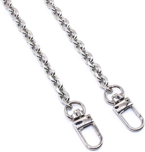 Model Worker 2-Pack 23.6" Iron Cross Link Purse Chain Strap Handbag Chain Purse Chain Strap Shoulder Cross Body Replacement Chain Strap with Metal Buckles (Silver) in Saudi Arabia