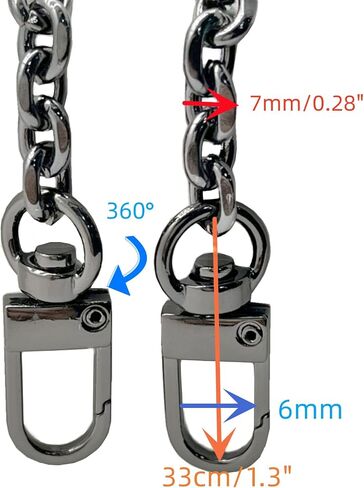 Model Worker 2-Pack 23.6" Iron Cross Link Purse Chain Strap Handbag Chain Purse Chain Strap Shoulder Cross Body Replacement Chain Strap with Metal Buckles (Silver) in Saudi Arabia