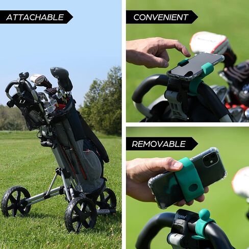 حامل هاتف عربة دفع الجولف - حامل هاتف من السيليكون متوافق مع Sun Mountain، Caddytek، Rovic، Caddy، Bag boy والمزيد - ملحقات عربة دفع الجولف للهواتف المحمولة، هدايا جولف للأب in Kuwait