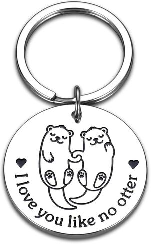 Best Father's Day Gift for Husband Funny Fathers Day Gift from Wife Cute Otter Keychain Gift for Boyfriend from Girlfriend Anniversary Valentines Gift for Him Her I Love You Gift for Couple Friends in Saudi Arabia
