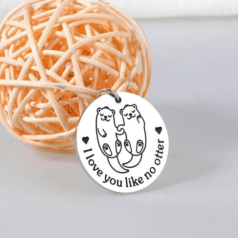 Best Father's Day Gift for Husband Funny Fathers Day Gift from Wife Cute Otter Keychain Gift for Boyfriend from Girlfriend Anniversary Valentines Gift for Him Her I Love You Gift for Couple Friends in Saudi Arabia
