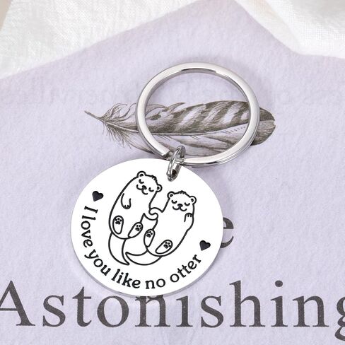 Best Father's Day Gift for Husband Funny Fathers Day Gift from Wife Cute Otter Keychain Gift for Boyfriend from Girlfriend Anniversary Valentines Gift for Him Her I Love You Gift for Couple Friends in Saudi Arabia