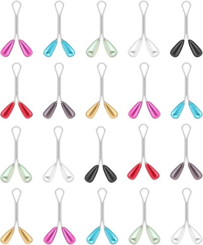 24 Pcs Hijab Pins, Muslim Pearl Scarf Clips Clips Hooks,Rhinestone Brooch Pins Pearl Pins Multicolor Headscarf Pearl Pins for Jewelry Accessories in Saudi Arabia