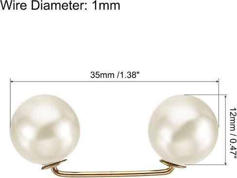 MECCANIXITY Pearl Brooch Pins Metal Faux Pearl Safety Pins Clips in Saudi Arabia