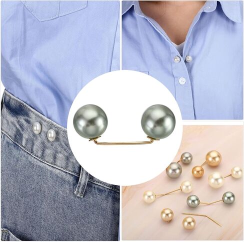 MECCANIXITY Pearl Brooch Pins Metal Faux Pearl Safety Pins Clips in Saudi Arabia