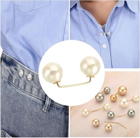 MECCANIXITY Pearl Brooch Pins Metal Faux Pearl Safety Pins Clips in Saudi Arabia