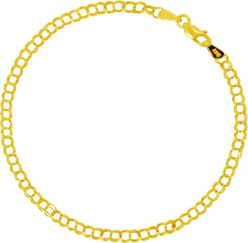 PORI JEWELERS 14K Gold 2.5MM Charm Link Chain Bracelet in White, Yellow, & Rose Gold in Kuwait
