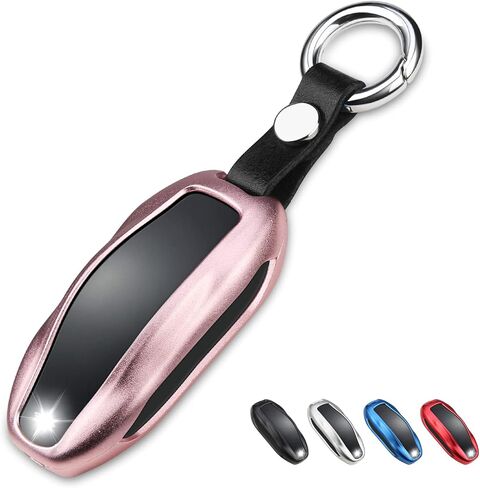 QBUC for Tesla Key Fob Cover with Keychain Compatible with Tesla Model S/3/Y Keyless Protection Case Smart Remote Accessory (Black) in Kuwait
