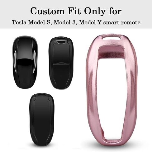 QBUC for Tesla Key Fob Cover with Keychain Compatible with Tesla Model S/3/Y Keyless Protection Case Smart Remote Accessory (Black) in Kuwait