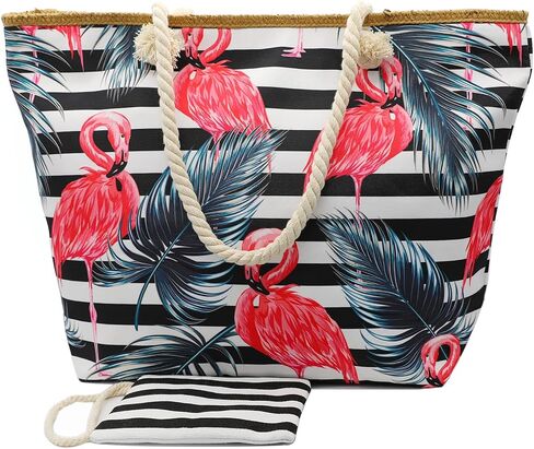 We We Large Beach Tote bag for Women Canvas Straw Tavel Tote Bag Waterproof Shoulder Bag Handbag for Gym Swim in Saudi Arabia