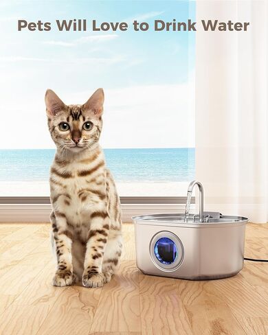 استبدال نافورة المياه الرسمية للقطط، 8 عبوات من المرشحات وإسفنجات الفلتر المسبق لنافورة مياه الحيوانات الأليفة المصنوعة من الفولاذ المقاوم للصدأ سعة 108 أونصة/3.2 in Kuwait